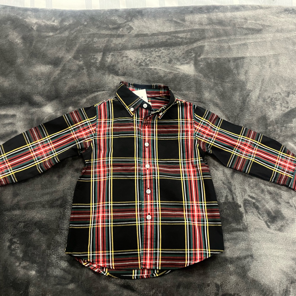 J.Crew Crewcuts Boys Stretch Poplin Button Down in Stewart Tartan Plaid